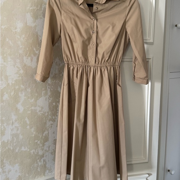 Pashmina Classic Beige Long Sleeve Dress - Picture 1 of 2